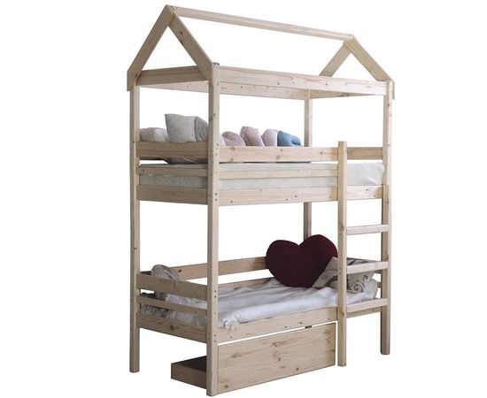 Двухъярусная кровать из массива сосны Бэби-Хаус, КОД:GM3479, images №1, magsale.ru