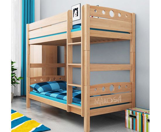 Двухъярусная кровать из массива сосны Берри с выкатным спальным местом, КОД:MSP124, images №4, magsale.ru