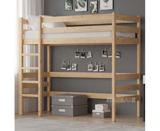 Детская кровать-чердак из массива сосны К-1, КОД:GM3701, images №1, magsale.ru