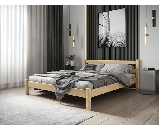 Полутороспальная кровать из массива сосны Кантри, КОД:GM3471, images №4, magsale.ru