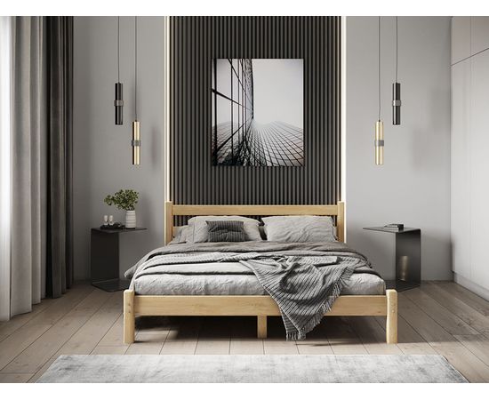 Полутороспальная кровать из массива сосны Кантри, КОД:GM3471, images №6, magsale.ru