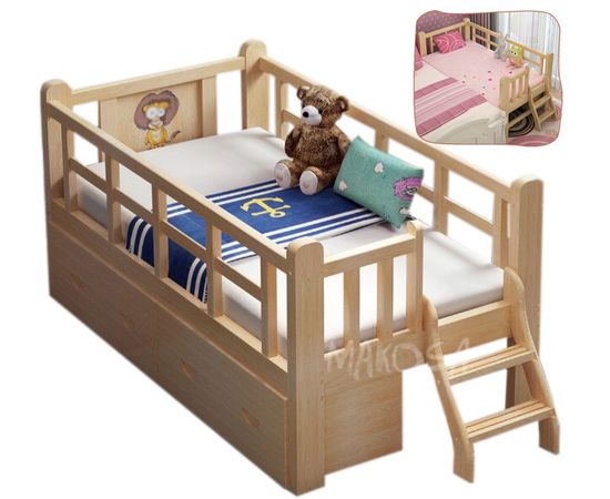 Детская универсальная кровать из массива LOLO, КОД:MSP090, images №1, magsale.ru