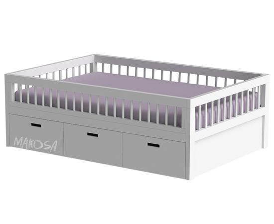 Детская кровать-тахта с ящиками из массива Милано, КОД:MSP091, images №2, magsale.ru