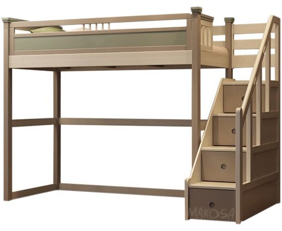 Кровать-чердак из массива сосны Паллада, КОД:MSP105, images №1, magsale.ru