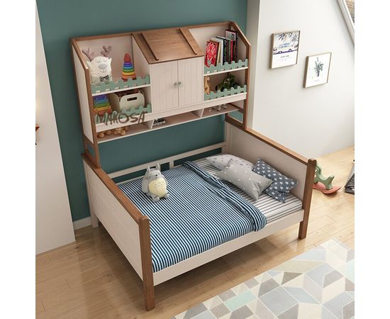 Детская кровать с надстройкой из массива сосны Скарлетт, КОД:MSP095, images №3, magsale.ru