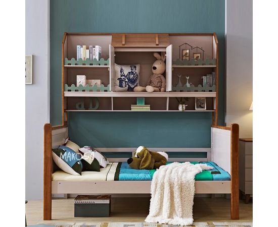 Детская кровать с надстройкой из массива сосны Скарлетт, КОД:MSP095, images №2, magsale.ru