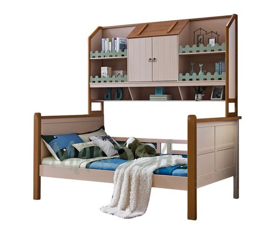 Детская кровать с надстройкой из массива сосны Скарлетт, КОД:MSP095, images №1, magsale.ru
