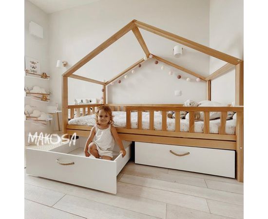 Детская кровать-домик из массива сосны Шелби, КОД:MSP119, images №3, magsale.ru