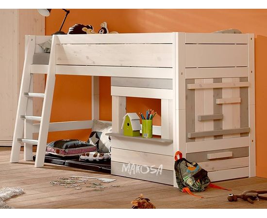 Кровать-чердак из массива сосны Уно, КОД:MSP122, images №4, magsale.ru