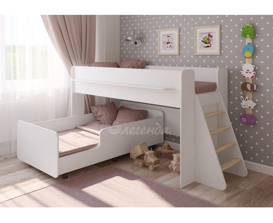 Двухъярусная кровать Легенда-23.3 белая, КОД:LG165, images №2, magsale.ru Двухъярусная кровать Легенда-23.3 белая, КОД:LG165, images №2, magsale.ru