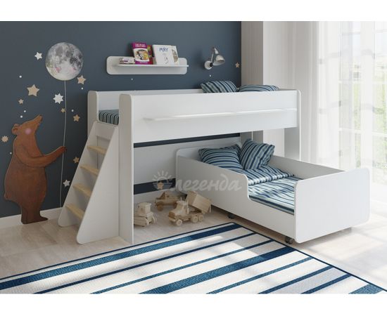 Двухъярусная кровать Легенда-23.3 белая, КОД:LG165, images №1, magsale.ru Двухъярусная кровать Легенда-23.3 белая, КОД:LG165, images №1, magsale.ru