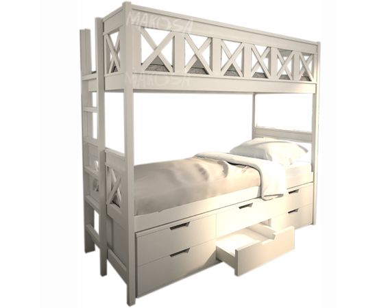 Двухъярусная кровать из массива дерева Прованс Комод, КОД:MS609, images №1, magsale.ru