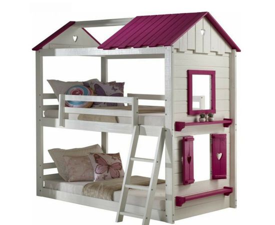 Двухъярусная кровать-домик из массива дерева Бонами, КОД:MS603, images №2, magsale.ru