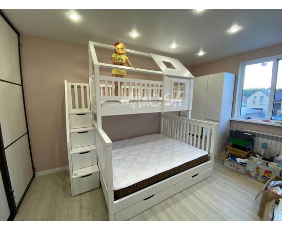 Двухъярусная кровать-домик Долли (массив), КОД:MS4906, images №2, magsale.ru