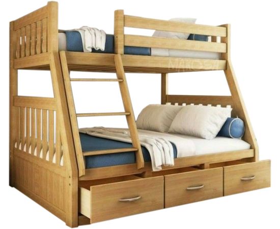 Двухъярусная кровать из массива дерева Эфес, КОД:MS605, images №1, magsale.ru