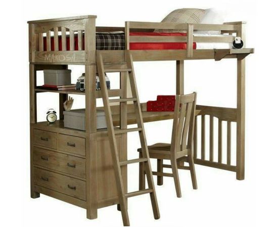 Кровать-чердак  с рабочей зоной из массива дерева Хаген, КОД:MS615, images №1, magsale.ru Кровать-чердак  с рабочей зоной из массива дерева Хаген, КОД:MS615, images №1, magsale.ru