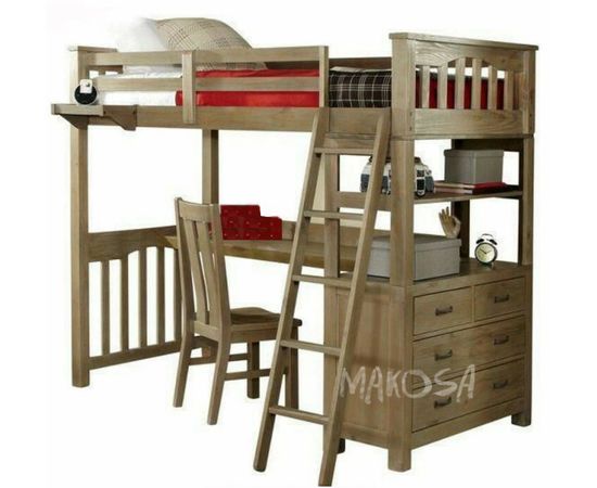 Кровать-чердак  с рабочей зоной из массива дерева Хаген, КОД:MS615, images №3, magsale.ru Кровать-чердак  с рабочей зоной из массива дерева Хаген, КОД:MS615, images №3, magsale.ru