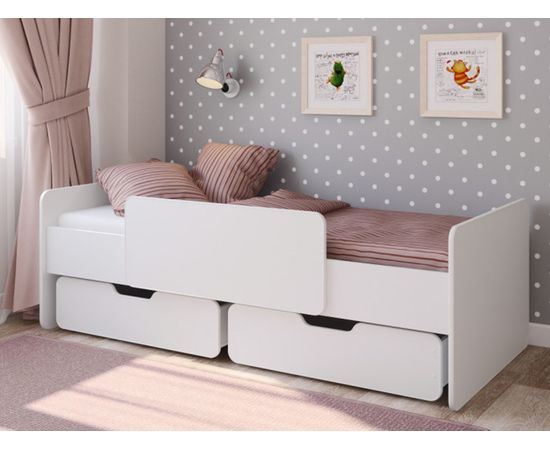 Детская кровать с ящиками Легенда-14.1 белая, КОД:LG158, images №1, magsale.ru Детская кровать с ящиками Легенда-14.1 белая, КОД:LG158, images №1, magsale.ru