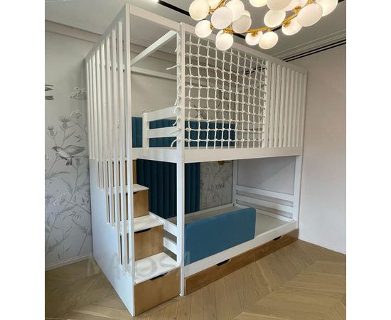 Двухъярусная кровать с балдахином и сеткой Бильбао, КОД:MS626, images №1, magsale.ru