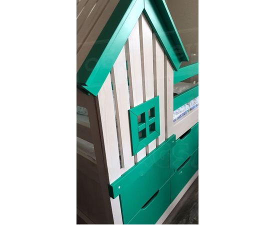 Кровать Домик с комодом 70х160 белая эмаль+6000, КОД:, images №2, magsale.ru