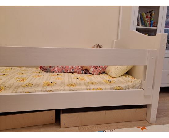 Детская кровать из массива с ящиками и бортиком Индия, КОД:MS1020, images №2, magsale.ru