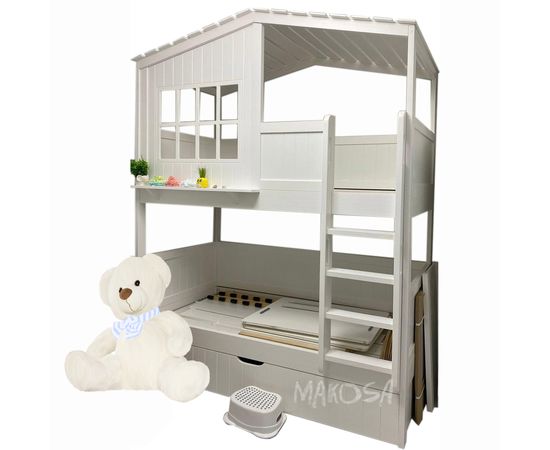 Двухъярусная кровать из массива сосны Канкун, КОД:MS627, images №1, magsale.ru