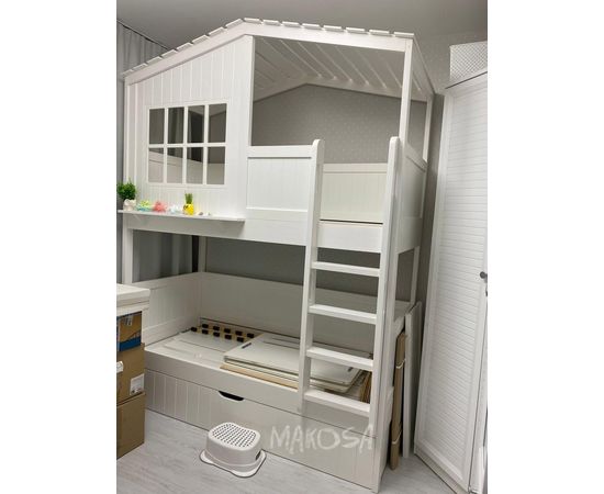 Двухъярусная кровать из массива сосны Канкун, КОД:MS627, images №2, magsale.ru