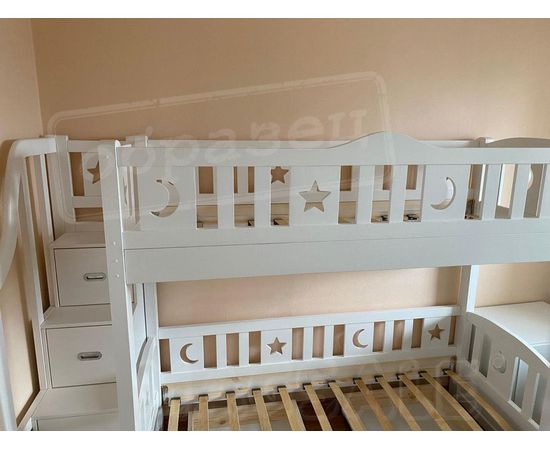 Двухъярусная кровать Роджер 80х180 белая эмаль, КОД:, images №2, magsale.ru