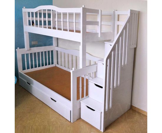 Двухъярусная выкатная кровать Теона-3 90х200 белая эмаль, КОД:, images №2, magsale.ru Двухъярусная выкатная кровать Теона-3 90х200 белая эмаль, КОД:, images №2, magsale.ru