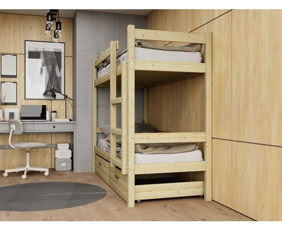 Двухъярусная кровать из массива Троя-2 (Т2), КОД:GM3451, images №4, magsale.ru