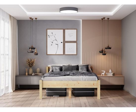 Двуспальная кровать из массива сосны Виста, КОД:GM3610, images №2, magsale.ru