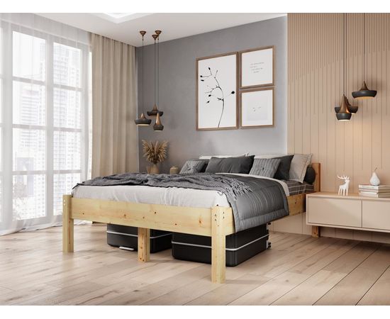 Полутороспальная кровать из массива сосны Виста, КОД:GM3611, images №2, magsale.ru