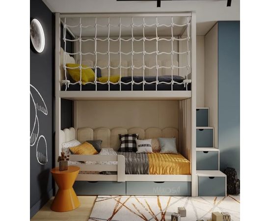 Двухъярусная кровать с балдахином и сеткой Бильбао-2, КОД:MS647, images №2, magsale.ru