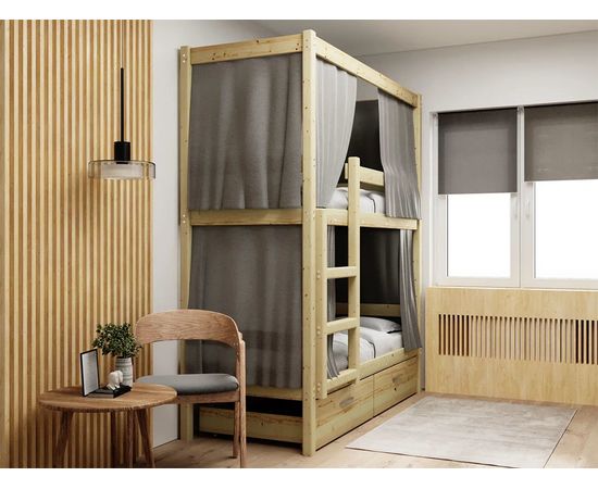 Двухъярусная кровать с каркасом для балдахина Бонжур, КОД:GM34567, images №6, magsale.ru