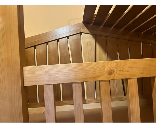 Двухъярусная кровать из массива Балтия с прямой лестницей 90х180 дуб, КОД:MSK018, images №2, magsale.ru