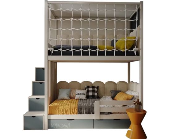 Двухъярусная кровать с балдахином и сеткой Бильбао-2, КОД:MS647, images №1, magsale.ru
