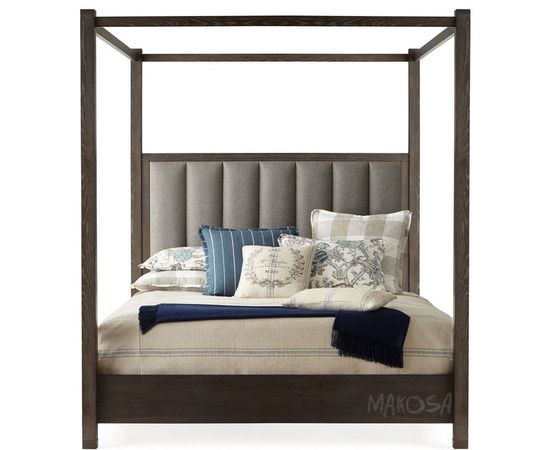 Кровать с мягкой спинкой и балдахином из массива Эденбрук, КОД:MSP641, images №1, magsale.ru
