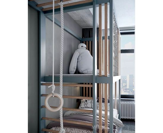 Двухъярусная кровать с балдахином и сеткой Фридом, КОД:MS648, images №2, magsale.ru