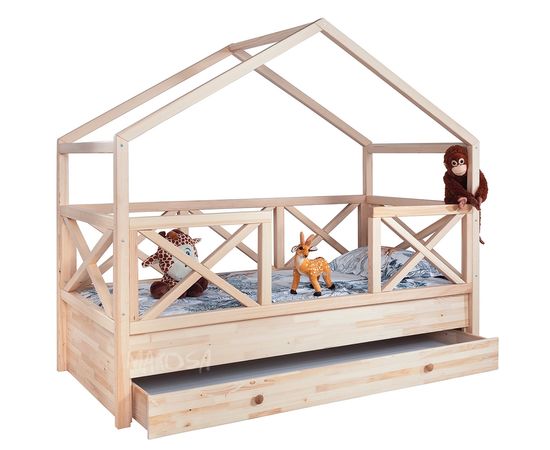 Детская кровать-домик из массива дерева Карлос, КОД:MS655, images №2, magsale.ru