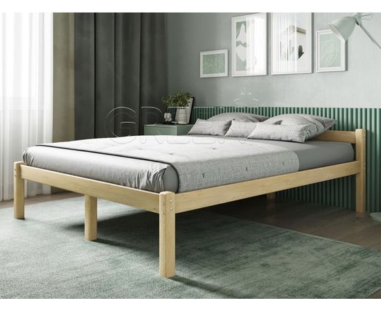 Двуспальная кровать из массива сосны Троя-1 (Т1), КОД:GM3470, images №1, magsale.ru