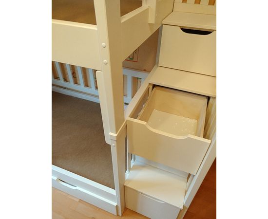 Двухъярусная кровать из массива с лестницей Классика Люкс, КОД:VMK491, images №3, magsale.ru