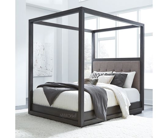 Кровать с мягкой спинкой и балдахином из массива Модус, КОД:MSP644, images №4, magsale.ru