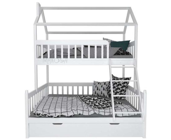 Двухъярусная кровать-домик Молли (массив сосны), КОД:MS670, images №3, magsale.ru