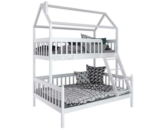 Двухъярусная кровать-домик Молли (массив сосны), КОД:MS670, images №1, magsale.ru
