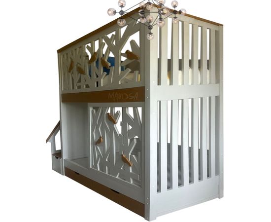 Двухъярусная кровать из массива Птички, КОД:MS669, images №1, magsale.ru