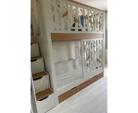 Двухъярусная кровать из массива Птички, КОД:MS669, images №5, magsale.ru