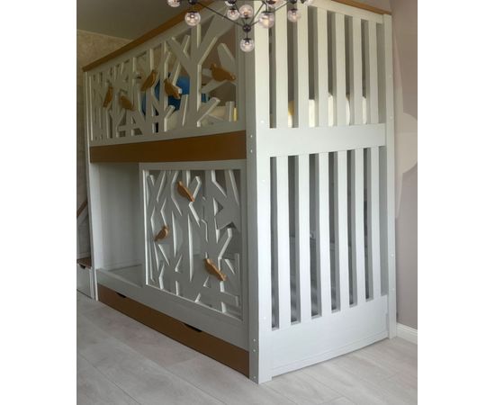 Двухъярусная кровать из массива Птички, КОД:MS669, images №3, magsale.ru