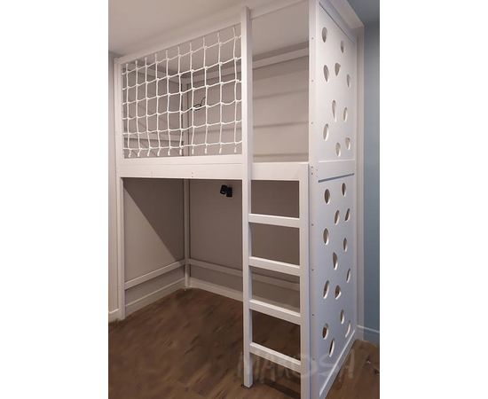 Кровать-чердак из массива с балдахином и сеткой Смарт, КОД:MS653, images №2, magsale.ru