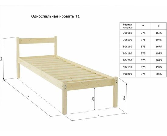 Односпальная кровать из массива Троя-1 (Т1), КОД:GM3463, images №6, magsale.ru
