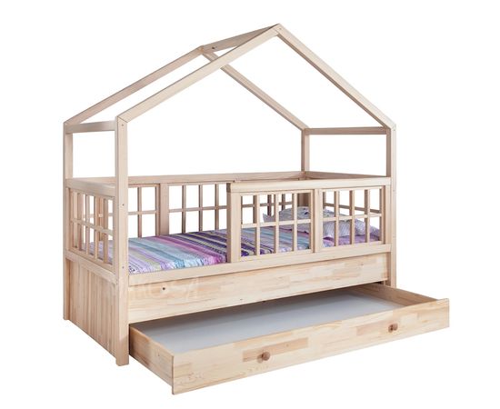 Детская кровать-домик из массива дерева Вивьен, КОД:MS656, images №1, magsale.ru